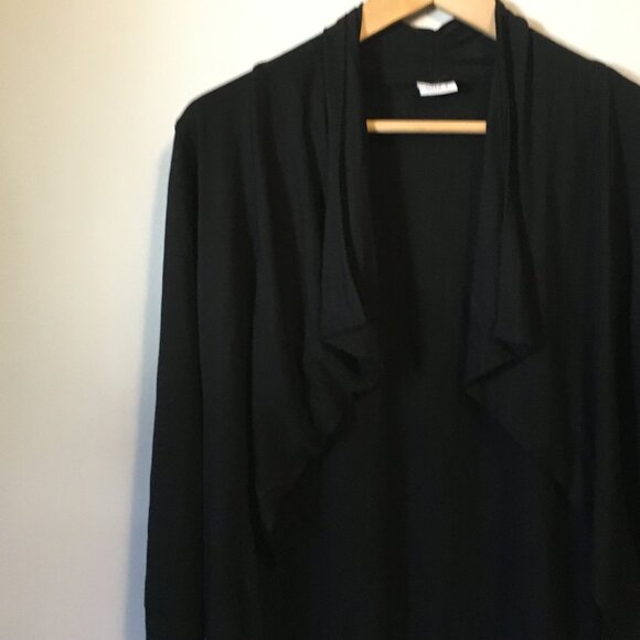 Vintage Black Semi Cropped Rayon Whimsigoth Open Cardigan - Picture 7 of 16
